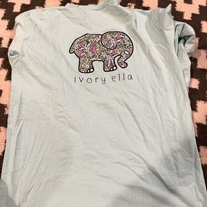 Ivory Ella long sleeve t-shirt, vibrant baby blue